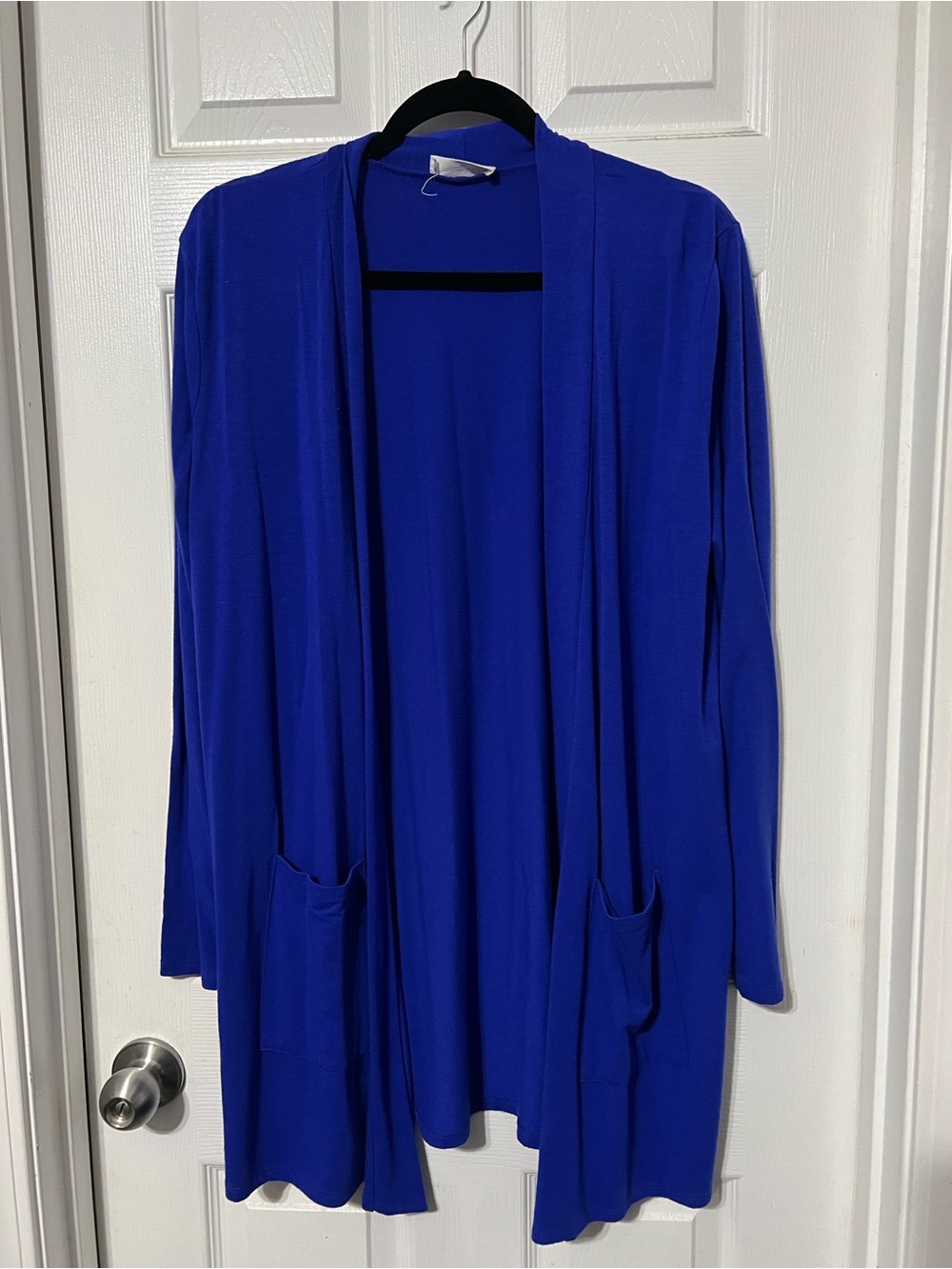 Zenana Outfitters Royal Blue Open-Front Cardigan with Pockets